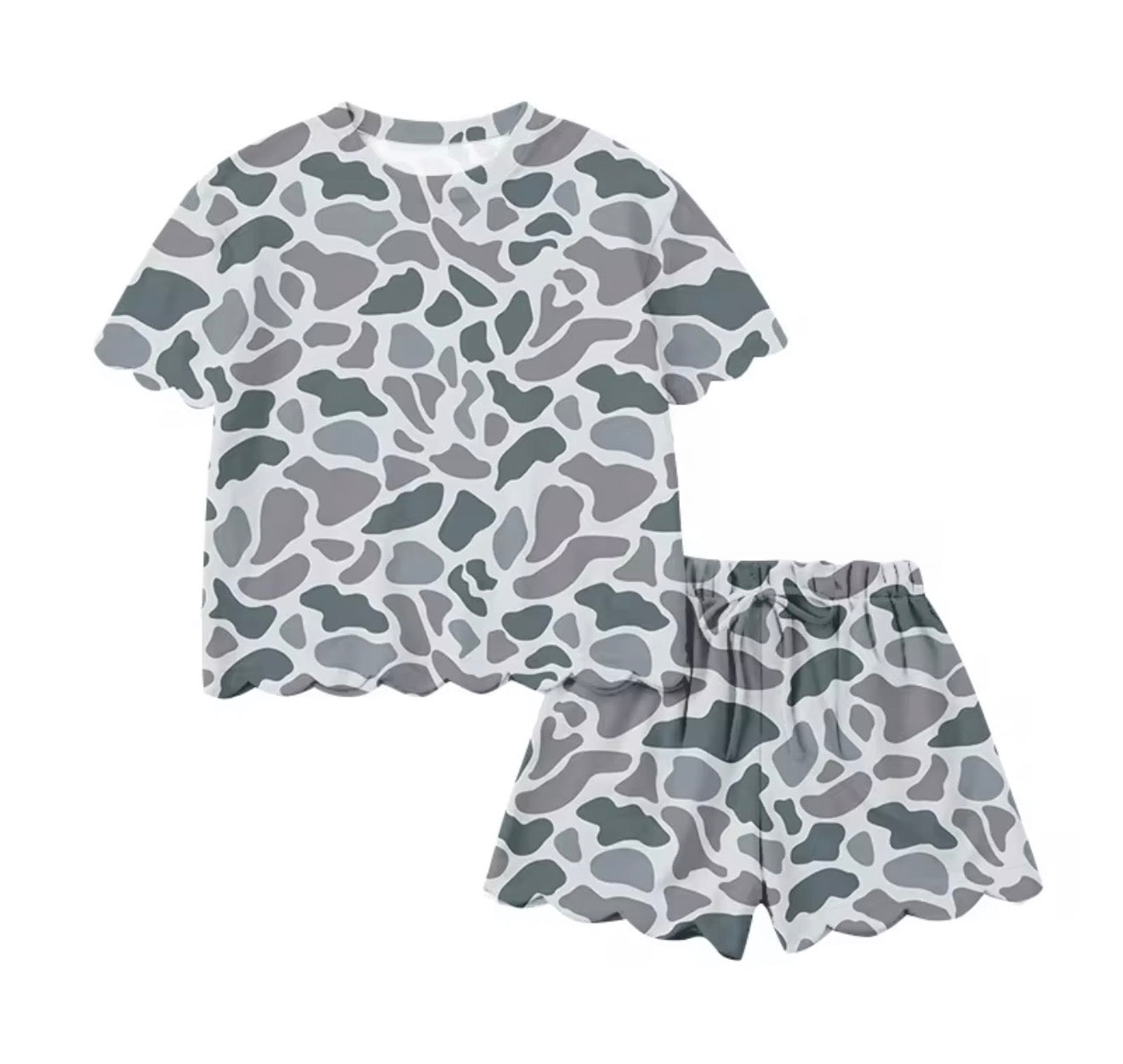 Girls T-shirt/ Scallop shirt set