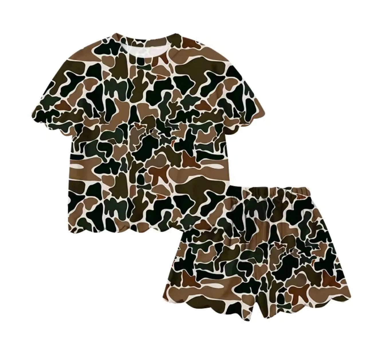 Girls T-shirt/ Scallop shirt set