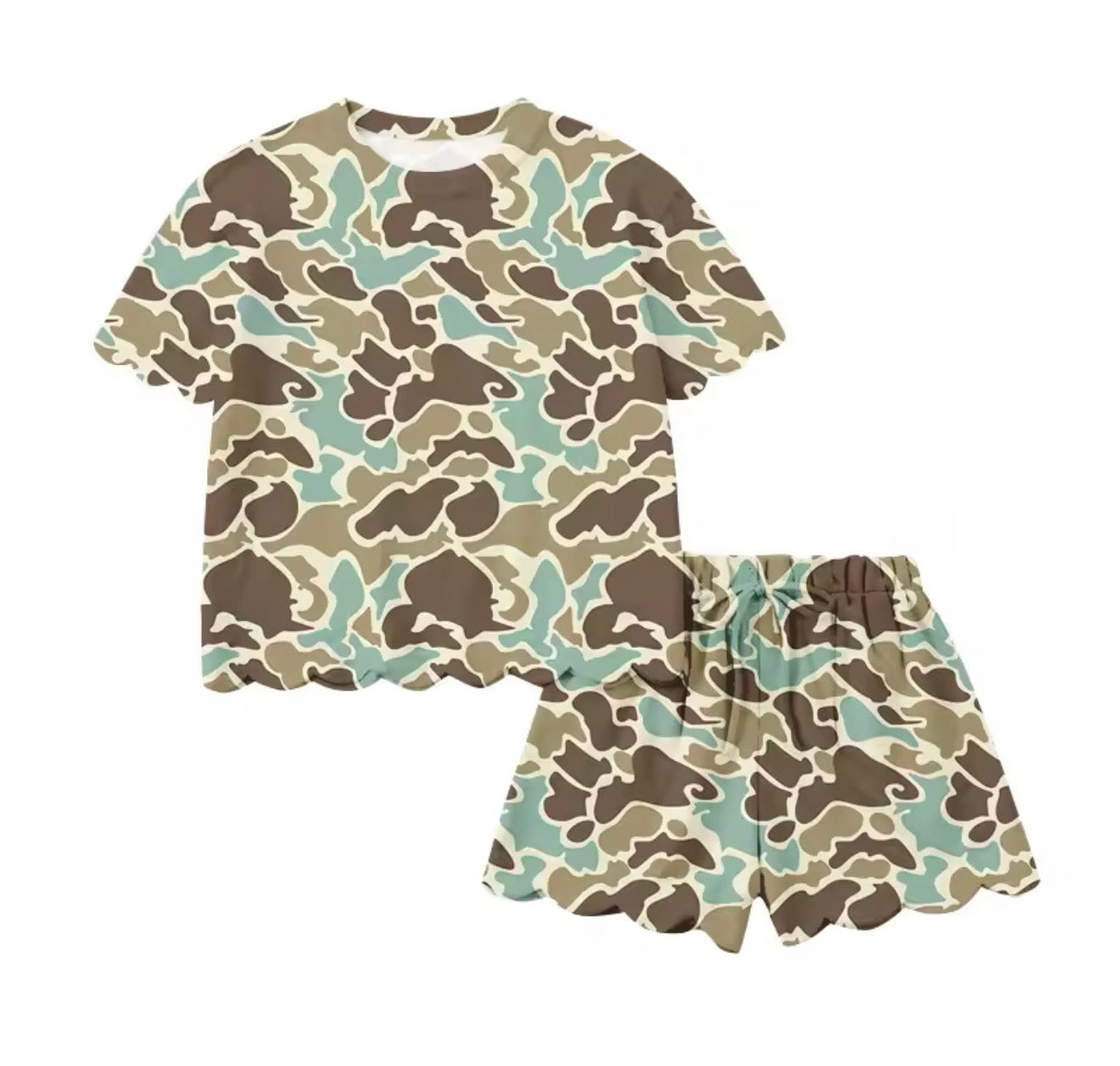 Girls T-shirt/ Scallop shirt set