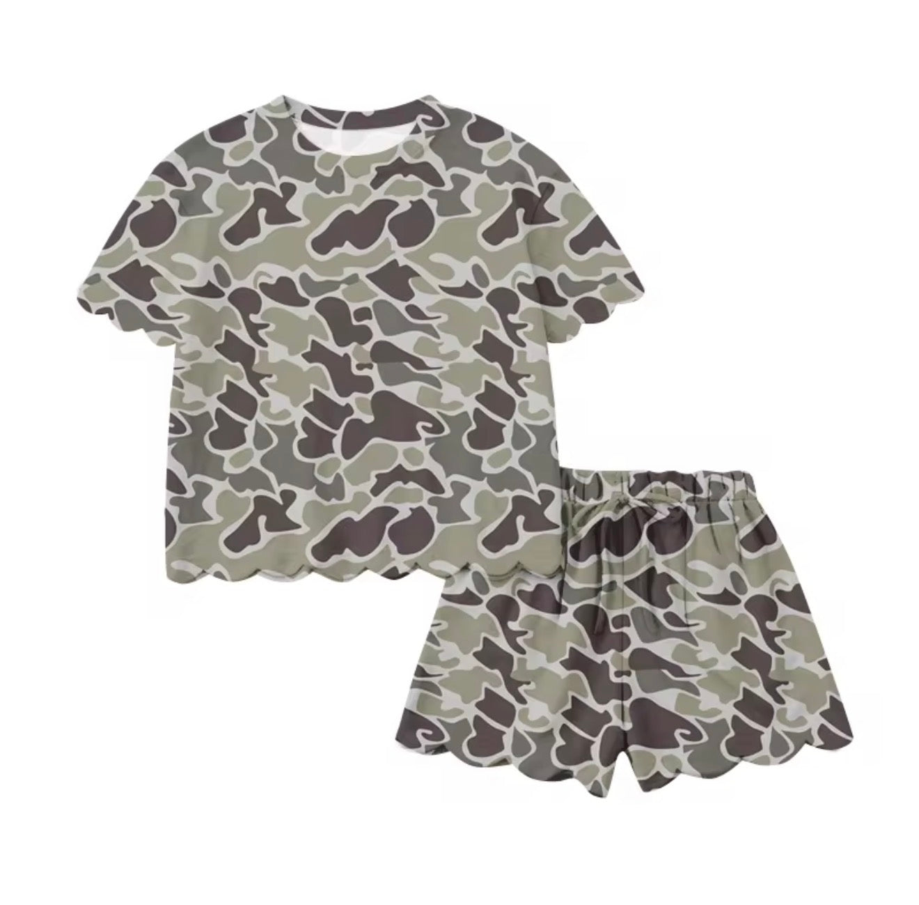 Girls T-shirt/ Scallop shirt set
