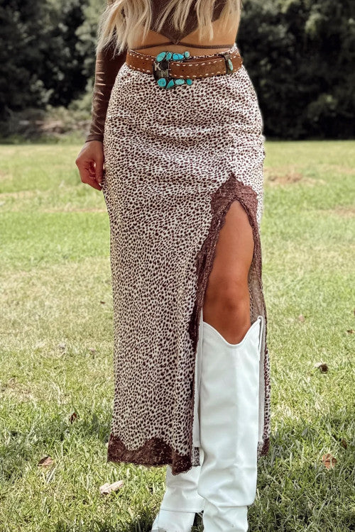 Cheetah Slit Skirts